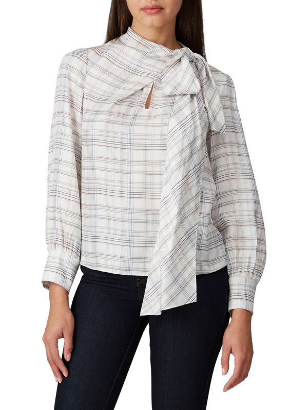 Rebecca Taylor Plaid Slik Blend Top